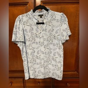 Ann Taylor, blue, short sleeve blouse, size S